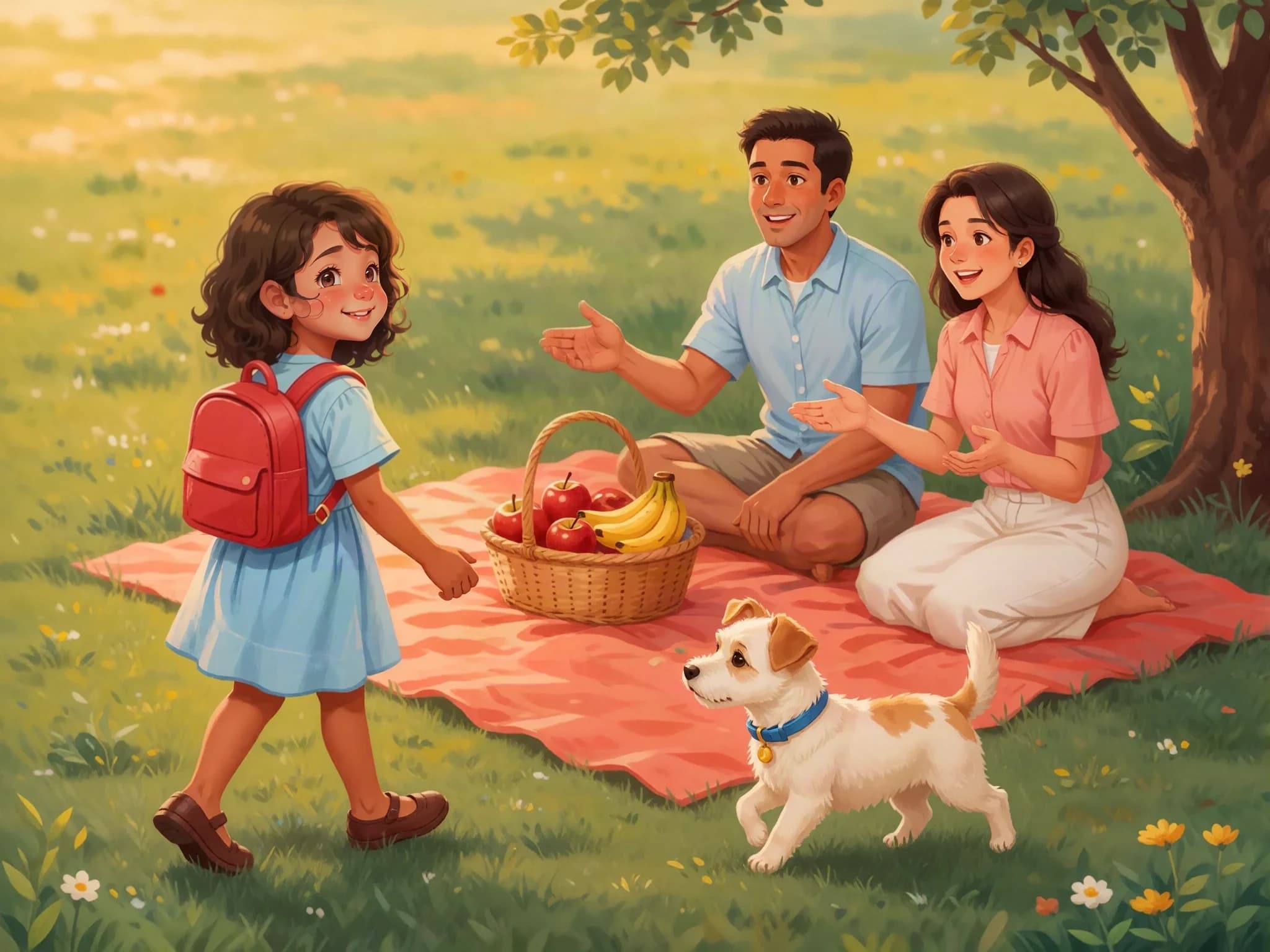 Maya and Pip discover a surprise family picnic in the park.